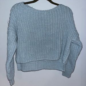 Italian Light Blue Cropped Sweater